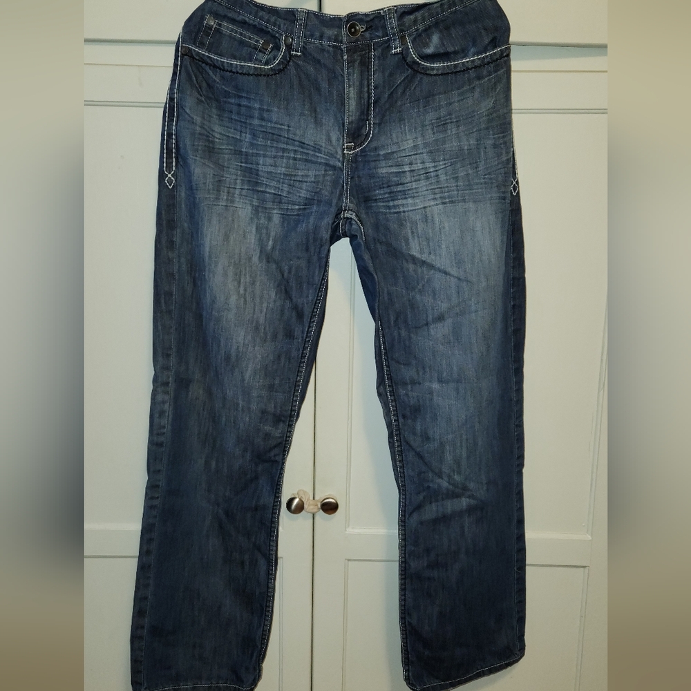 Helix straight leg jeans with contrast stitching Y2K vibes